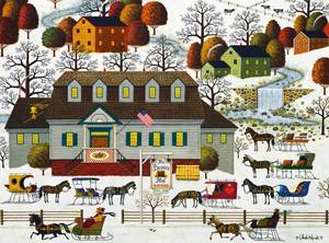 lot 10080 image: Buffalo Games - Charles Wysocki - Beaver Hat Tavern - 1000 Piece Jigsaw Puzzle for Adults -Challenging Puzzle Perfect for Game Nights - Finished Size is 26.75 x 19.75