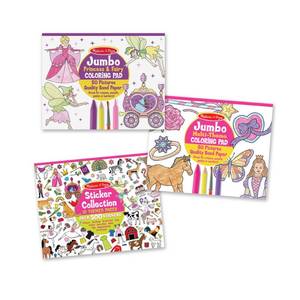 lot 10081 image: Melissa and Doug Sticker Collection and Coloring Pads Set Princesses, Fairies, Animals, and More - FSC Certified