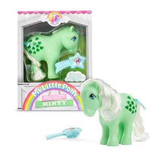 lot 10082 image: My Little Pony, 40th Anniversary 4-Inch Minty, Original 1983 Collection, Long, Brushable Mane and Tail, Action Figure, Great for Kids, Toddlers, Girls, Ages 4