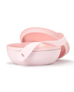 lot 10096 image: WandP Porter Bowl Lunch Container w Protective Non-slip Exterior, Blush 1 Liter  Lid and Snap-tight Silicone Strap  Food Storage, Bento Box, Meal Prep  BPA-Free Ceramic