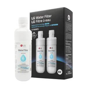 lot 10100 image: LG LT1000P2 6-Month  200 Gallon Refrigerator Replacement Water Filter, Reduces Chlorine, 2 Count (Pack of 1), White. - Retail $88.12
