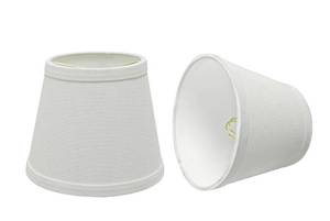 lot 10133 image: Aspen Creative 32862-2A Small Hardback Empire Shape Chandelier Clip-On Lamp Shade, White, 4in Top x 6in Bottom x 5in Slant
