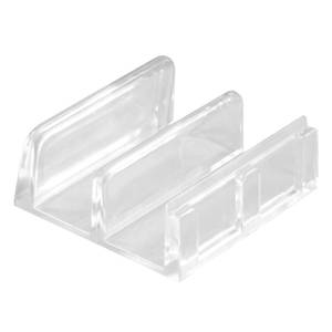 lot 10151 image: Prime-Line M 6059 Sliding Shower Door Bottom Guide, 12 In. Channels, Plastic Construction, Clear, Adhesive Backing