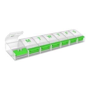 lot 10153 image: EZY DOSE Weekly (7-Day) AMPM Pill Organizer, Vitamin Case, and Medicine Box, X-Large Compartments, Arthritis Friendly, Convenient and Easy to Use, ClearGreen, Design May Vary, BPA Free