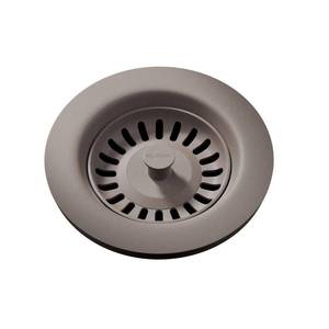 lot 10179 image: Elkay LKQS35SM Polymer Drain Fitting with Removable Basket Strainer and Rubber Stopper, Silvermist