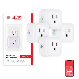 lot 10181 image: UltraPro Smart Plug WiFi Outlet Works With Alexa, Echo and Google Home, No Hub Required, App Controlled, ETL Certified 4 pack, 51411 White