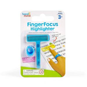 lot 10186 image: hand2mind FingerFocus Highlighter, Guided Reading Strips, Reading Pointers for Kids, Dyslexia Tools for Kids, ADHD Tools, Special Education School Supplies, Teacher Classroom Must Haves (1 Pack)