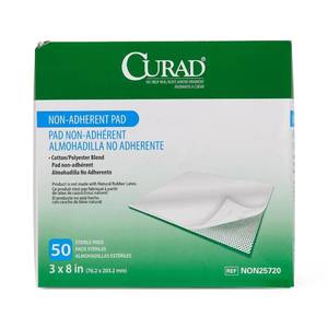 lot 10240 image: Curad Sterile Non-Adherent Pad, 3x8 (Pack of 50)