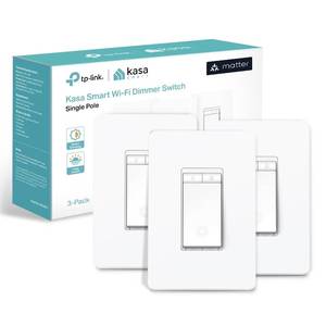 lot 10248 image: Kasa Matter Smart Dimmer Switch Voice Control wSiri, Alexa and Google Assistant, UL Certified, Timer and Schedule, Easy Guided Install, Neutral Wire Required, Single Pole, 2.4GHz Wi-Fi, 3-Pack