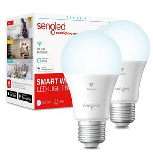 lot 10250 image: Sengled Smart Light Bulbs, WiFi Light Bulbs, Alexa Light Bulb, Smart Bulbs that Work with Alexa and Google Assistant, A19 Daylight (5000K) No Hub Required, 800LM 60W Equivalent High CRI90, 2 Pack