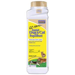 lot 10270 image: Bonide Go Away Rabbit, Dog, and Cat Repellent Granules, 1 lb Ready-to-Use, Keep Dogs off Lawn, Garden, Mulch and Flower Beds