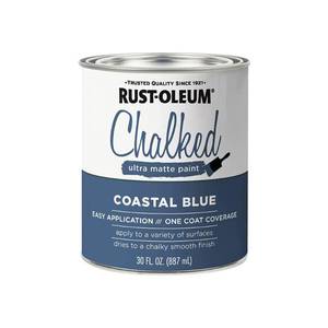 lot 10280 image: Rust-Oleum 329207 Ultra Matte Interior Chalked Acrylic Paint 30 oz, 30 Fl Oz (Pack of 1), Coastal Blue