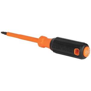lot 10283 image: Klein Tools 6844INS Insulated Screwdriver, 1000V #2 Square Tip Screwdriver with 4-Inch Shank, Tip-Ident, Cushion-Grip Handle