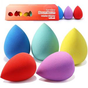lot 10295 image: BEAKEY Makeup Sponge 5 Pcs Set, Latex-Free Boun Boun Beauty Sponge for Blending, Makeup Sponges for Foundation Liquid Cream and Powder. Blender for Enhanced Make Up Application