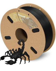 lot 11438 image: DURAMIC 3D Printer Filament PLA 1.75mm 1kg Cardboard Spool(2.2 lbs) Dimensional Accuracy - 0.03 mm Black