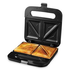 lot 11446 image: OVENTE Electric Sandwich Maker with Non-Stick Plates, Indicator Lights, Cool Touch Handle, Easy to Clean and Store, Perfect for Cooking Breakfast, Grilled Cheese, Tuna Melts and Snacks, Black GPS401B
