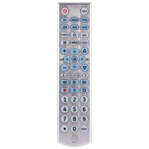 lot 12421 image: GE Big Button Backlit Universal Remote Control for Samsung, Vizio, Lg, Sony, Sharp, Roku, Apple TV, TCL, Panasonic, Smart TVs, Streaming Players, Blu-Ray, DVD, 6-Device, Silver, 33712