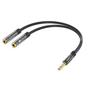 lot 12444 image: KINGTOP Headset Splitter, 3.5mm Headphone Mic Splitter Cable for Headset with Separate Audio Microphone Jacks, Microphone Headphone Splitter (Not for Dual Audio Headphones)