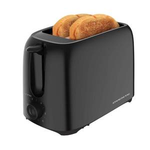 lot 1234 image: OVENTE Electric 2 Slice Toaster Machine with 6-Shade Browning Selector Setting, Compact Design and Removable Crumb Tray, 700W Power Perfect for Toasting Bread, Thin Bagels and Waffles, Black TP2210B