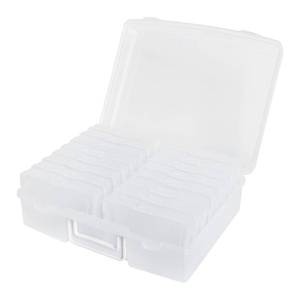 lot 1253 image: novelinks Transparent 4in x 6in Photo Cases and Clear Craft Keeper with Handle - 16 Inner Cases Plastic Storage Container Box (Clear)