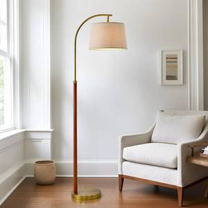 lot 1264 image: G-SAFAVA 62.5in Gold Floor Lamp for Living Room with Foot Switch Standing Lamp Tall Industrial Reading for Bedroom Office - Retail $79.74