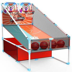 lot 1265 image: A 2 Players Arcade Basketball Game Set LED Light Electronic Scoreboard Basketball Hoop for Kids 3-12 Years Old Indoor Outdoor Sport Play Toys Carnival Games Boys Girls Toddlers Birthday Gift