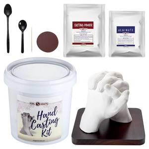 lot 1266 image: Hand Casting Kit for Couples, DIY Plaster Statue Molding Kit, Wooden Mahogany Base DIY Hand Mold Kit, Anniversary for Men, Women, Wedding Gift, Mothers Day Gifts for Wife, Valentines Day Gift