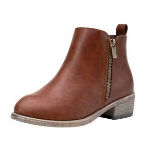 lot 1277 image: Jeossy Womens Ankle Boots, Classic Low Heeled Short Booties, 905 - Cognac, Red Brown, Size 7.5 US - Casual Comfortable Boots (DJY905 Cognac 07.5)