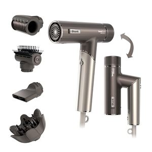 lot 1279 image: Shark SpeedStyle Pro Flex Professional Performance High-Velocity Hair Dryer System with Scalp Shield and IQ Speed Styling and Drying Suite, Lightweight, Ionic, No Heat Damage, Mocha Silver, HD542 - Retail $207.05