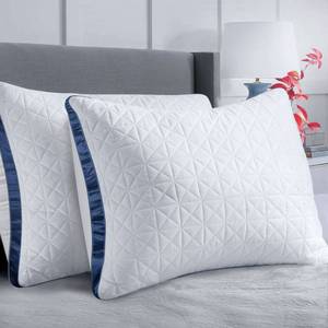 lot 1285 image: Slybear Pillows Queen Size Set of 2, Queen Pillows 2 Pack, Cooling Hotel Luxury Pillow for Bed Sleeping, Supportive Breathable Down Alternative Gusseted Pillow for Side Stomach or Back Sleepers
