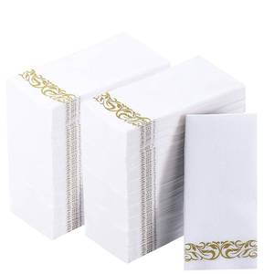 lot 1286 image: Vplus 400 Pack Paper Napkins Guest Towels Disposable Premium Quality 3-ply Dinner Napkins Disposable Soft, Absorbent, Perfect for Kitchen, Wedding, Parties, Dinners or Events (Gold)