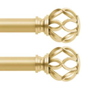 lot 1289 image: TVWOO 2 Pack Gold Curtain Rods for Windows 48 to 84 Inch(4-7Ft),1 Inch Adjustable Curtain Rod,Heavy Duty Curtain Rods,Decorative Twist Cage Curtain Rods,Single Window Curtain Rod Set 36-88in,Brass Gold