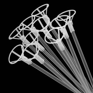 lot 1300 image: RUBFAC 50pcs Balloon Sticks and Cups - 16in Clear Bobo Balloon Holders for Large Balloons - Birthday, Graduation, Wedding Party Decorations