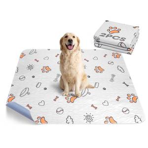 lot 2194 image: Washable Pee Pads for Dogs, 2 Pack Large 41inx41in Super Absorbent Reusable Pads for Dog Training Pads, 100% Waterproof Non-Slip Pee Pads Whelping Pads Dog Playpen Pads Crate Mat Bed Pads Dog Products