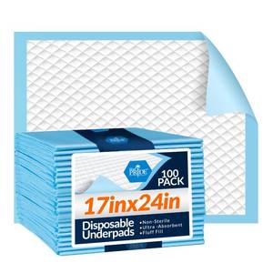 lot 2210 image: Medpride Disposable Underpads 17 x 24 (100-Count) Incontinence Pads, Bed Covers, Puppy Training  Thick, Super Absorbent Protection for Kids, Adults, Elderly  Liquid, Urine, Accidents