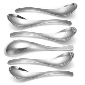 lot 2219 image: HIWARE Thick Heavy-weight Soup Spoons, High Grade Stainless Steel Soup Spoons, Set of 6