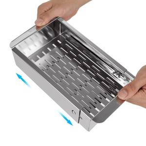lot 2221 image: DIRBUY Over the Sink Colander Strainer Basket Stainless Steel - Extendable Kitchen Sink Colander Basket - Sink Colander for Kitchen Rinse Veggies and Fruits (10inL X 5.5inW X 2.4inH)