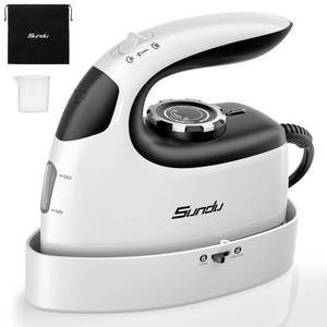 lot 2222 image: Sundu Mini Iron with Steam,Travel Iron Portable Non-Stick Soleplate Steam Samll Iron for Quilting and Sewing,300 Microsteam Holes,90ml water tank,lockable safety base Machine for Quilting and Sewing