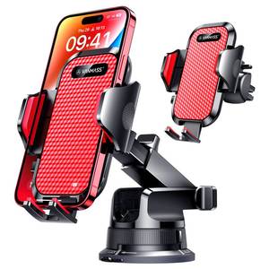 lot 2224 image: VANMASS Pro Version Universal Car Phone Mount Super Suction Cup Dashboard Phone Holder, Handsfree Windshield Dash Vent Phone Holder Car, Compatible for iPhone 16 15 14 13 Samsung LG and Truck,Red