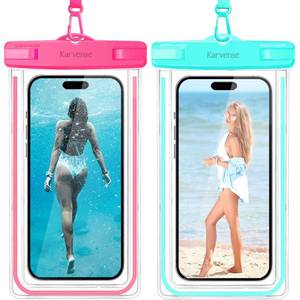 lot 2235 image: Karvense Waterproof Cell Phone Pouch Case, 2 Pack Universal Waterproof Phone BagHolder for iPhoneSamsung GalaxyPixel, Underwater Dry Bag for Travel, Vacation, Beach, Kayaking,Snorkeling, Water Park