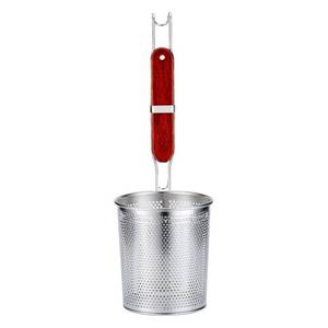 lot 2243 image: Tenta Kitchen Micro-Perforated Stainless Steel Pasta Basket Mesh Spider Food Dumpling Noodle Strainer,Fine Mesh Skimmer Kitchen Fine Sieve Mesh Strainer with Wooden Handle (Strainer, 12cm)