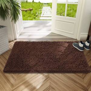 lot 2248 image: AROGAN Indoor Doormat, Front Door Mat 36inx24in Absorbent Rubber Backing Non Slip Door Mats, Machine Washable Chenille Door Mat for Muddy Shoes and Dog Paws Low Profile Rugs for Entryway, Coffee