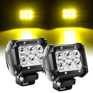 lot 2273 image: Nilight 4 Inch LED Light Pods Yellow Spot Beam Driving Fog Lights 2PCS 18W Off Road Work Lighting for Truck ATV UTV RV Pick-up Van Boat Tractor