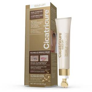 lot 2289 image: Cicatricure Gold Lift Dual Contour Eye and Lip Wrinkle Cream, Anti Aging Skin Care to Reduce Dark Circles, Puffiness and Expression Lines, 0.5 Ounce