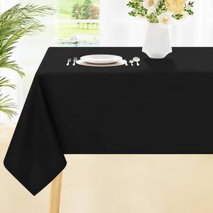 lot 2294 image: Smiry Rectangle Table Cloth, Waterproof Anti-Scratch Polyester Tablecloth, Decorative Washable Fabric Table Cover for Dining, Buffet, Parties and Outdoor, 60x84, Black