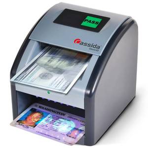 lot 2326 image: Cassida Omni-ID 2-in-1 Currency Counterfeit Detector with UV Identification Verification Lights � Bill Checker with Infrared, Magnetic and Ultraviolet Sensors - Easy to Read PASSFAIL Display - Retail $202.92