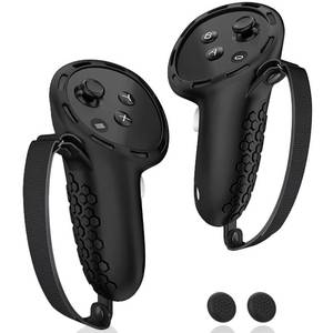 lot 2338 image: AMZDM Controller Grip for Oculus Meta Quest 3S Oculus Quest 3 VR Accessories Grips Cover for VR Touch Controllers Straps Silicone Covers Protector with Non-Slip Thumbstick Covers 1Pair Black