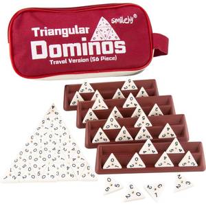 lot 2351 image: Smilejoy Triangle Domino,Triangular Domino Tiles with Brass Spinners Tabletop Game for Kids Ages 7 and Up, 56 Tiles, Classical Board Game, mathing Skill Trainning (2-4 Players)