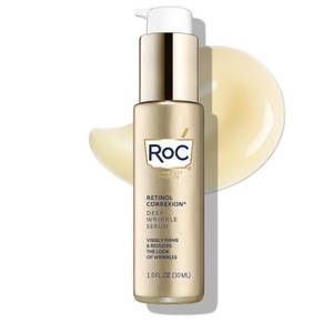 lot 2362 image: RoC Retinol Correxion Deep Wrinkle Retinol Face Serum with Ascorbic Acid, Daily Anti-Aging Skin Care Treatment for Fine Lines, Dark Spots, Acne Scars, 1 Ounce (Packaging May Vary)