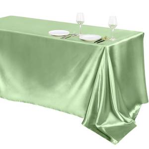 lot 2391 image: TURSTIN 1 Pack Sage Green Satin Tablecloth 102 x 58 Inch Overlay Satin Table Cover Rectangle Bright Silk Tablecloth Smooth Fabric Table Decoration for Wedding Banquet Party Events